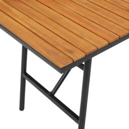 Berkfield Home Dining Table - Black, 110x55x62 cm, Made from Solid Acacia Wood in Brown - Size: 110 x 55 x 62 cm - thumbnail 9