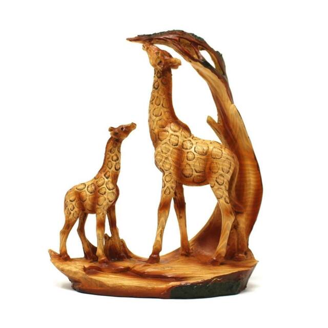 Havendro Free Standing Graceful Giraffe & Calf Decorative Ornament in Brown - image 1