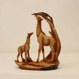 Havendro Free Standing Graceful Giraffe & Calf Decorative Ornament in Brown - thumbnail 3