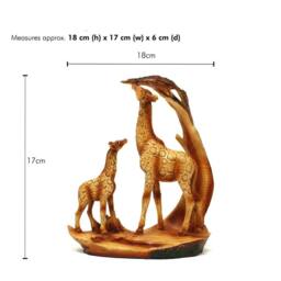 Havendro Free Standing Graceful Giraffe & Calf Decorative Ornament in Brown - thumbnail 2