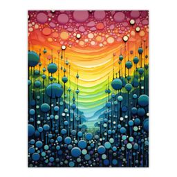 "Artery8 Wall Art Print Rainbow Bubbles Abstract Colourful Painting Artwork Bold Vibrant Poster - Size: W12"" x H16""" - thumbnail 1