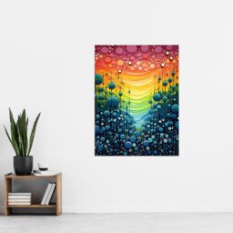 "Artery8 Wall Art Print Rainbow Bubbles Abstract Colourful Painting Artwork Bold Vibrant Poster - Size: W12"" x H16""" - thumbnail 4