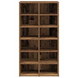 Berkfield Home Shoe Rack Old Wood 54x34x100.5 cm Engineered Wood in Brown - thumbnail 4