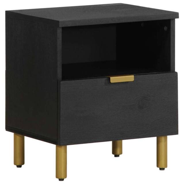 Berkfield Home Bedside Cabinet Black 40x33x46 cm Engineered Wood - Size: 40 x 33 x 46 cm - image 1