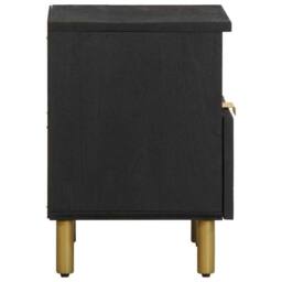 Berkfield Home Bedside Cabinet Black 40x33x46 cm Engineered Wood - Size: 40 x 33 x 46 cm - thumbnail 5