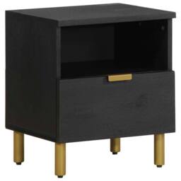 Berkfield Home Bedside Cabinet Black 40x33x46 cm Engineered Wood - Size: 40 x 33 x 46 cm - thumbnail 1