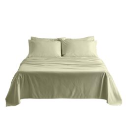 Snug City Luxury 400TC Sateen Soft Touch Hotel Quality Flat Sheet Bed Linen in Cream - Size: Super King - thumbnail 2