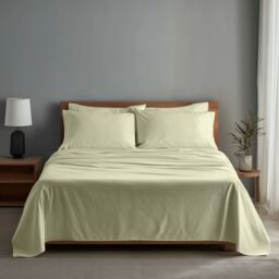 Snug City Luxury 400TC Sateen Soft Touch Hotel Quality Flat Sheet Bed Linen in Cream - Size: Super King - thumbnail 1