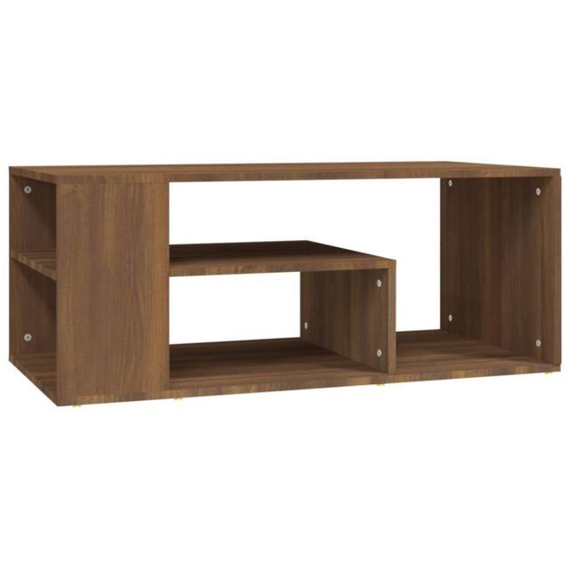 Berkfield Home Coffee Table Brown Oak 100x50x40 cm Engineered Wood - Size: 100 x 50 x 40 cm - image 1