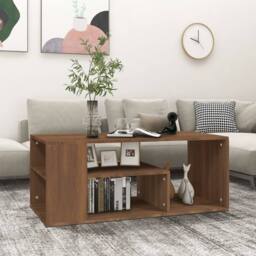Berkfield Home Coffee Table Brown Oak 100x50x40 cm Engineered Wood - Size: 100 x 50 x 40 cm - thumbnail 2
