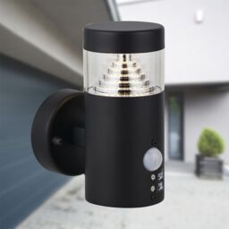 First Choice Lighting Set of 2 Pyramid - Black LED Outdoor Motion Sensor Wall Lights - thumbnail 5