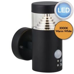 First Choice Lighting Set of 2 Pyramid - Black LED Outdoor Motion Sensor Wall Lights - thumbnail 3