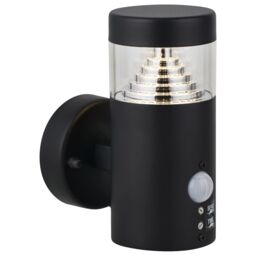 First Choice Lighting Set of 2 Pyramid - Black LED Outdoor Motion Sensor Wall Lights - thumbnail 2