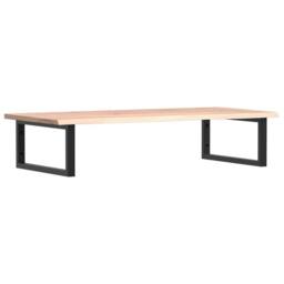 Berkfield Home Basin Shelf Wall Mounted Steel & Solid Wood Oak in Natural - thumbnail 1