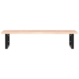 Berkfield Home Basin Shelf Wall Mounted Steel & Solid Wood Oak in Natural - thumbnail 4