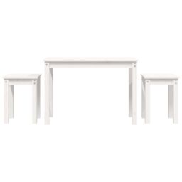 Berkfield Home Nesting Tables 3 pcs White Solid Wood Pine - thumbnail 2