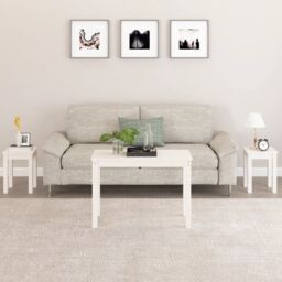 Berkfield Home Nesting Tables 3 pcs White Solid Wood Pine - thumbnail 1