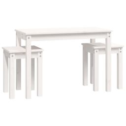Berkfield Home Nesting Tables 3 pcs White Solid Wood Pine - thumbnail 5