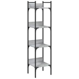 Berkfield Home Bookshelf 4-Tier Grey Sonoma 35x30x138.5 cm Engineered Wood - thumbnail 1