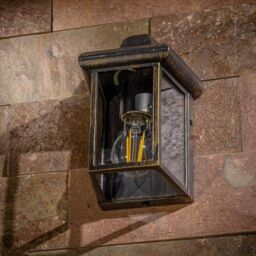 CGC Lighting 'Camila' Antique Bronze Outdoor Wall Lantern Clear Diffuser - thumbnail 4