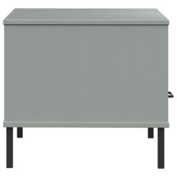 Berkfield Home Coffee Table with Metal Legs Grey 85x50x45 cm Solid Wood OSLO - Size: 85 x 50 x 45 cm - thumbnail 6