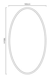 "MirrorOutlet Gold Metal Framed Oval Wall Mirror 71"" X 39"" (180 x 100CM) - Size: 1 Pack" - thumbnail 4