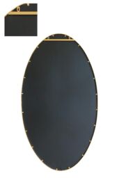 "MirrorOutlet Gold Metal Framed Oval Wall Mirror 71"" X 39"" (180 x 100CM) - Size: 1 Pack" - thumbnail 5