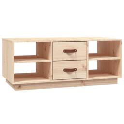 Berkfield Home Beautiful Coffee Table 100x50x41 cm Solid Wood Pine in Light Tan - Size: 100 x 50 x 41 cm - thumbnail 3