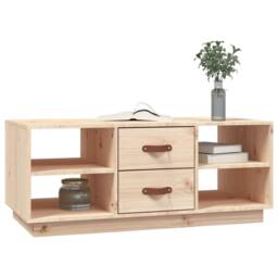 Berkfield Home Beautiful Coffee Table 100x50x41 cm Solid Wood Pine in Light Tan - Size: 100 x 50 x 41 cm - thumbnail 5