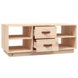 Berkfield Home Beautiful Coffee Table 100x50x41 cm Solid Wood Pine in Light Tan - Size: 100 x 50 x 41 cm - thumbnail 7