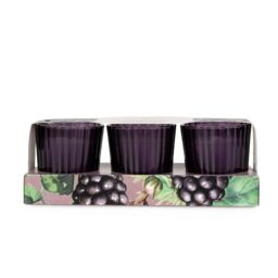 Candlelight Set of 3 Mini Votive Candles Blackberry & Fig Tree in Purple - thumbnail 2