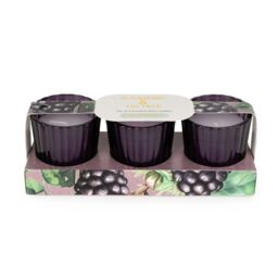 Candlelight Set of 3 Mini Votive Candles Blackberry & Fig Tree in Purple