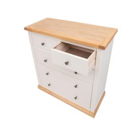 Cabinet Bits Trevi 5 Drawer Chest of Drawers Brass Knob in Off-White - thumbnail 4