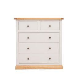 Cabinet Bits Trevi 5 Drawer Chest of Drawers Brass Knob in Off-White - thumbnail 2