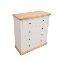 Cabinet Bits Trevi 5 Drawer Chest of Drawers Brass Knob in Off-White - thumbnail 3