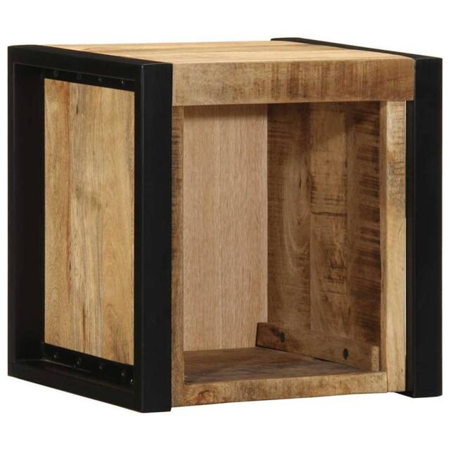 Berkfield Home Beautiful Bedside Cabinet 40x35x40 cm Solid Rough Wood Mango in Brown - Size: 40 x 35 x 40 cm - image 1