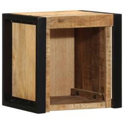 Berkfield Home Beautiful Bedside Cabinet 40x35x40 cm Solid Rough Wood Mango in Brown - Size: 40 x 35 x 40 cm - thumbnail 2