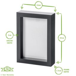 "Nicola Spring 3D Box Photo Frame - 5 x 7"" in Grey" - thumbnail 4