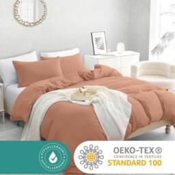 Pamposh Pre Washed Microfibre Duvet Cover Sets Reversible Quilt Covers in Dusty Pink - Size: King - thumbnail 2