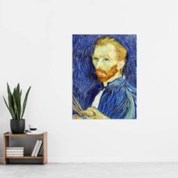 "Artery8 Self Portrait With Palette Van Gogh Vintage Wall Art Print Poster in Blue - Size: W24"" x H32""" - thumbnail 4