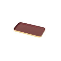Melody Maison Set Of 2 Rectangular Metal Oxblood Red & Gold Decorative Trays - thumbnail 1