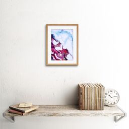 "Artery8 Wall Art Print Abstract Swirl Paint Pink Warm Art Framed 9x7 inch in Beige - Size: W7"" x H9""" - thumbnail 2