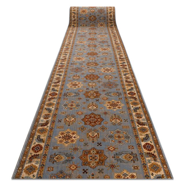 RugsX Keshan Wool Runner in Blue - Size: 90 cm x 250 cm - image 1