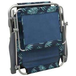 Berkfield Home Sun Lounger with Canopy Steel Leaf Print in Navy - thumbnail 7
