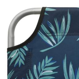 Berkfield Home Sun Lounger with Canopy Steel Leaf Print in Navy - thumbnail 6