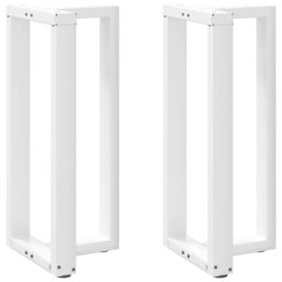 Berkfield Home Bar Table Legs T-Shaped¬†2 pcs White 40x35x(90-91) cm Steel - thumbnail 2