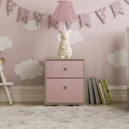 Kelvenix Chest of Drawers 2 Drawer in Pink - Size: 0.6m2 - thumbnail 3