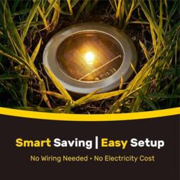 EONLION 8 x Stainless Steel Solar Deck Lights in Silver - Size: 100 cm - thumbnail 4