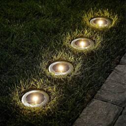 EONLION 8 x Stainless Steel Solar Deck Lights in Silver - Size: 100 cm - thumbnail 1