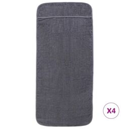 Berkfield Home Beach Towels 4 pcs Anthracite 60x135 cm Fabric 400 GSM in Black - thumbnail 3